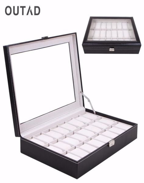 outad casket 24 grid watch box glass black leather wristwatch storage case organizer classical holder foam pillow5477872, Black;blue
outad casket 24 grid watch box glass black leather wristwatch storage case organizer classical holder foam pillow5477872, Black;blue