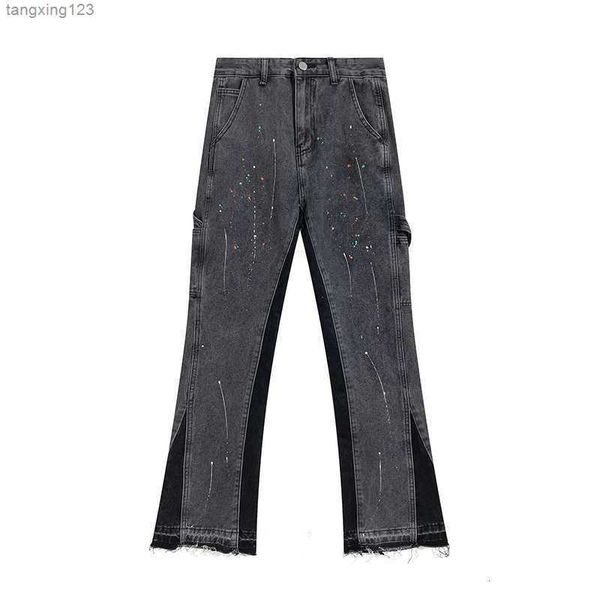 fashion designer clothing galleryes depts distressed ripped motocycle denim pants splash-ink stitching men's loose street style flare b, Black
fashion designer clothing galleryes depts distressed ripped motocycle denim pants splash-ink stitching men's loose street style flare b, Black