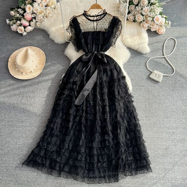 summer luxury light luxury short sleeves round neck waist shrinking a-line mesh cake dress elegant dress long dress, Black;gray
summer luxury light luxury short sleeves round neck waist shrinking a-line mesh cake dress elegant dress long dress, Black;gray