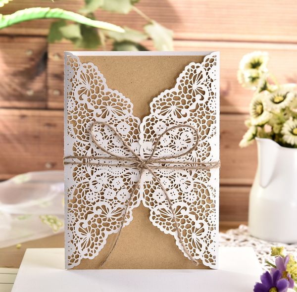 wedding invitations laser hollowed out invitation letter, holiday greeting card, gold lace wedding invitation, kraft paper, hemp rope in sto, Black
wedding invitations laser hollowed out invitation letter, holiday greeting card, gold lace wedding invitation, kraft paper, hemp rope in sto, Black
