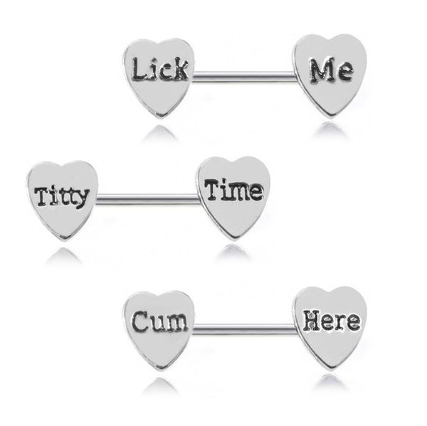 letter heart nipple ring stainless steel tongue rings bar body piercing jewelry for women gift will and sandy8859648, Silver
letter heart nipple ring stainless steel tongue rings bar body piercing jewelry for women gift will and sandy8859648, Silver