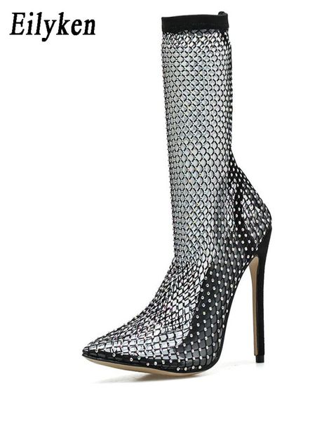 eilyken new design crystal rhinestone mesh stretch fabric sock boots fashion pvc transparent pointed toe shoes high 6072933, Black
eilyken new design crystal rhinestone mesh stretch fabric sock boots fashion pvc transparent pointed toe shoes high 6072933, Black