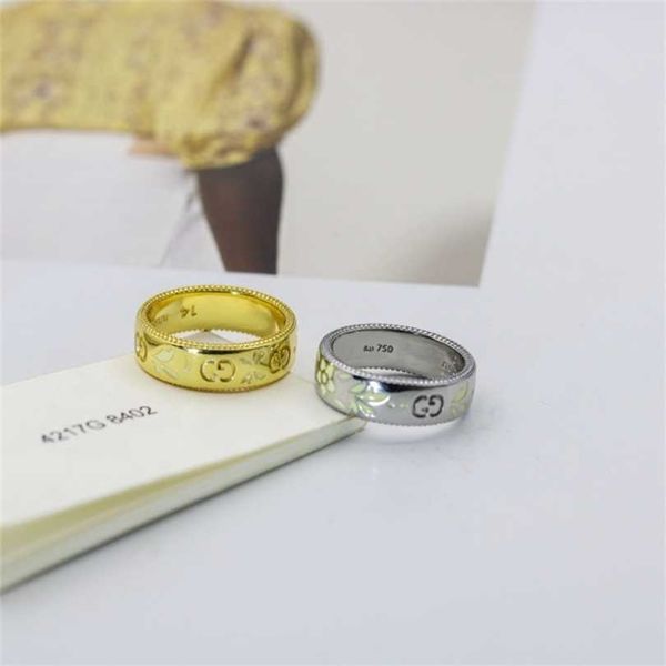 new 2023 designer jewelry bracelet necklace trend white enamel flower electroplated 18k gold couple ring, Silver
new 2023 designer jewelry bracelet necklace trend white enamel flower electroplated 18k gold couple ring, Silver