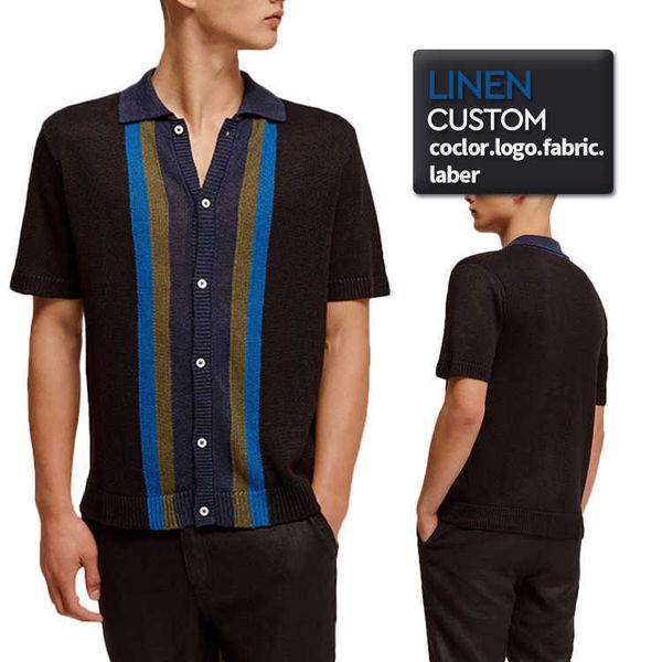 custom oem spring made men's sweater classic camp collar contrast color stripes heavyweight knitted linen short sleeve shirt ruhq, White;black
custom oem spring made men's sweater classic camp collar contrast color stripes heavyweight knitted linen short sleeve shirt ruhq, White;black