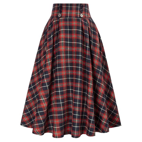 dresses belle poque women plaid skirt elastic high waist buttons decorated aline skirts knee length pleated midi skirt with pockets a30, Black;gray
dresses belle poque women plaid skirt elastic high waist buttons decorated aline skirts knee length pleated midi skirt with pockets a30, Black;gray
