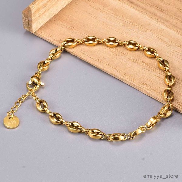 charm bracelets stainless steel bracelet coffee beans chain bracelet for women men pig nose charms bangles 4.5mm hand jewelry gift, Golden;silver
charm bracelets stainless steel bracelet coffee beans chain bracelet for women men pig nose charms bangles 4.5mm hand jewelry gift, Golden;silver