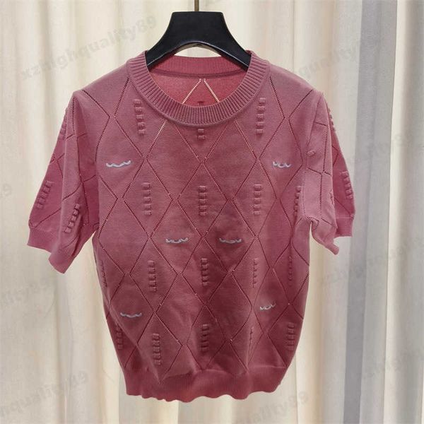 designer womens clothes summer t shirt jacquard fabrics knitting tshirts crew neck short sleeves embroidery knitwear tees 3 color 0912, White
designer womens clothes summer t shirt jacquard fabrics knitting tshirts crew neck short sleeves embroidery knitwear tees 3 color 0912, White