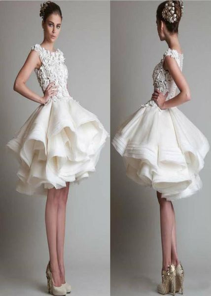 short lace cascading ruffles gown wedding dress bateau cap sleeves backless knee length aline chiffon beach bridal gowns custom m7557599, White
short lace cascading ruffles gown wedding dress bateau cap sleeves backless knee length aline chiffon beach bridal gowns custom m7557599, White