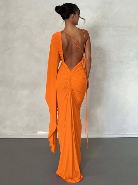 dresses backless maxi dress for women fashion one shoulder ruched evening party dresses orange elegant slim long summer dress 2023, Black;gray
dresses backless maxi dress for women fashion one shoulder ruched evening party dresses orange elegant slim long summer dress 2023, Black;gray
