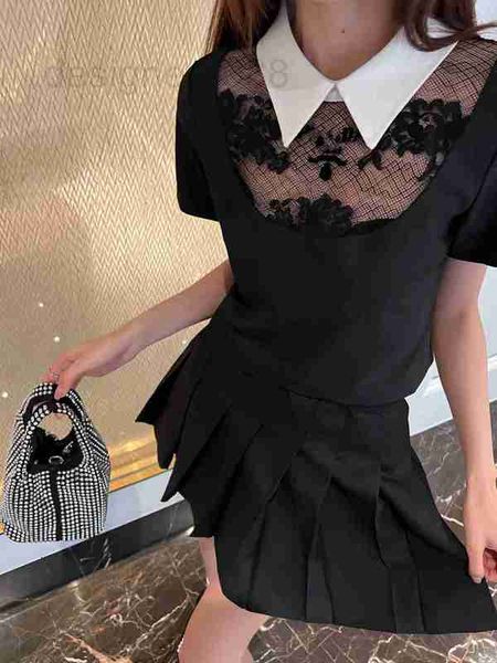two piece dress designer 2023 summer new sweet cool set lace letter flocking short sleeve 100 pleated half skirt for women tnym, White
two piece dress designer 2023 summer new sweet cool set lace letter flocking short sleeve 100 pleated half skirt for women tnym, White