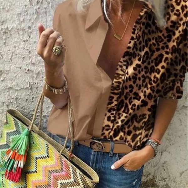 shirts patchwork leopard print women blouse shirt autumn v neck lapel contrast female long sleeve shirt casual buttons lady, White
shirts patchwork leopard print women blouse shirt autumn v neck lapel contrast female long sleeve shirt casual buttons lady, White