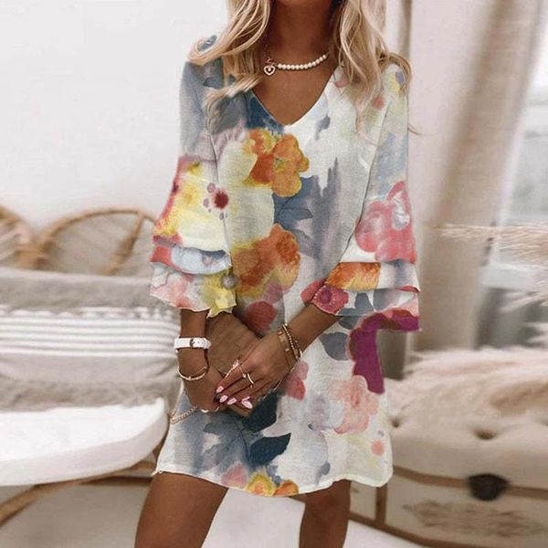dresses summer women mini dress summer fashion elegant v neck floral print dresses flare sleeve casaul loose beach party vestidos, Black;gray
dresses summer women mini dress summer fashion elegant v neck floral print dresses flare sleeve casaul loose beach party vestidos, Black;gray