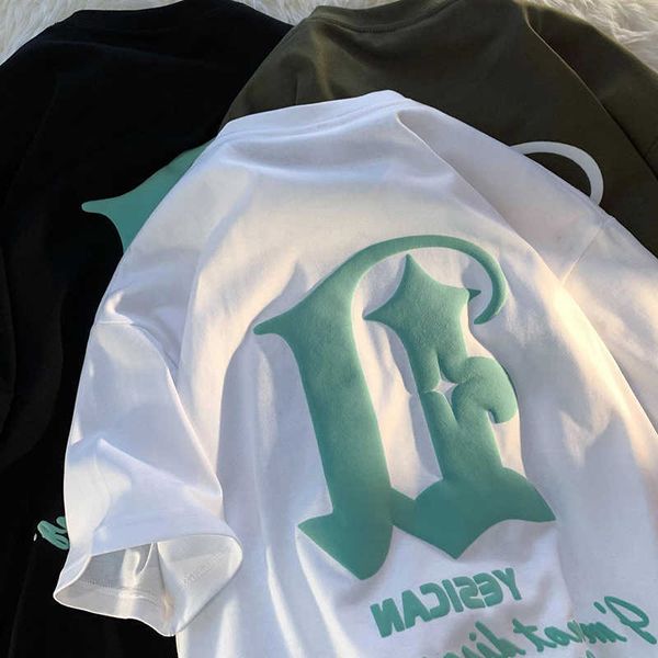 thick heavyweight cotton summer couple printing d custom puff printed tshirt iz, White;black
thick heavyweight cotton summer couple printing d custom puff printed tshirt iz, White;black