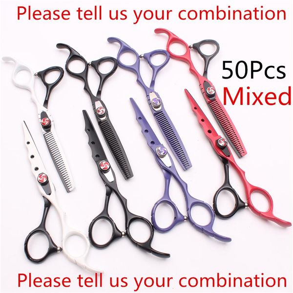 salon 50pcs 6" customized barber scissors 6cr 62hrc cutting scissors thinning shears human hair scissors styling tool razor blade
salon 50pcs 6" customized barber scissors 6cr 62hrc cutting scissors thinning shears human hair scissors styling tool razor blade