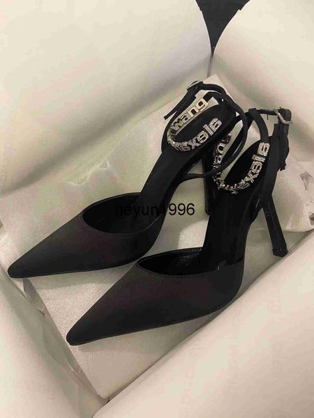 2023 spring/summer new thin pointed single aw rhinestone letter buckle strap wrap head sandals women's high heel shoes66, Black
2023 spring/summer new thin pointed single aw rhinestone letter buckle strap wrap head sandals women's high heel shoes66, Black