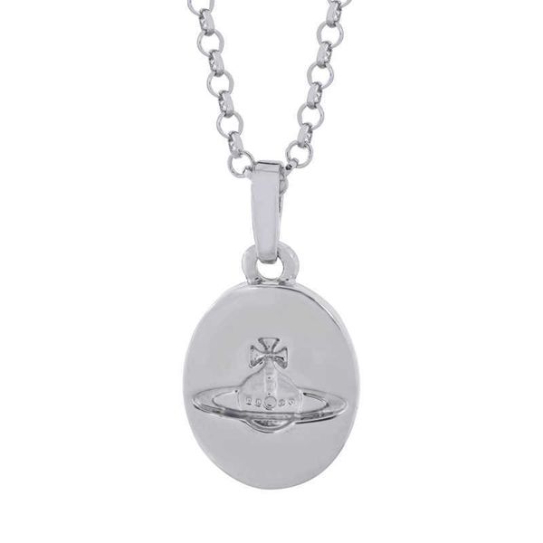 high version western queen mother vivienne vivian saturn round pendant necklace classic punk style, Silver
high version western queen mother vivienne vivian saturn round pendant necklace classic punk style, Silver