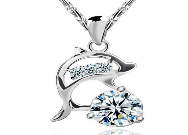 925 sterling silver wedding jewelry women zirconia austria crystal dolphin pendant water necklace silver color brand new9120124
925 sterling silver wedding jewelry women zirconia austria crystal dolphin pendant water necklace silver color brand new9120124