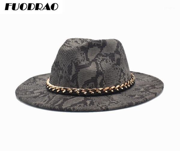 wide brim hats fuodrao wool fedoras women autumn winter snake print chain panama jazz caps vintage cowboy hat men f11312058690, Blue;gray
wide brim hats fuodrao wool fedoras women autumn winter snake print chain panama jazz caps vintage cowboy hat men f11312058690, Blue;gray