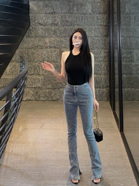women's jeans with triangle label jean pant straight leg pants classic back pocket triangle emale trousers multi-size spring autumn c1, Blue
women's jeans with triangle label jean pant straight leg pants classic back pocket triangle emale trousers multi-size spring autumn c1, Blue