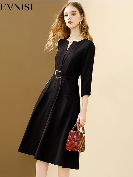 dresses evnisi black elegant dress women 2023 autumn new solid vneck allmatch dresses with belt aline office lady vestidos, Black;gray
dresses evnisi black elegant dress women 2023 autumn new solid vneck allmatch dresses with belt aline office lady vestidos, Black;gray