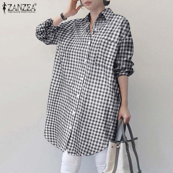shirts autumn oversized lapel chemise womens plaid check printed shirts zanzea office lady loose tunic female ol casual work blusa, White
shirts autumn oversized lapel chemise womens plaid check printed shirts zanzea office lady loose tunic female ol casual work blusa, White