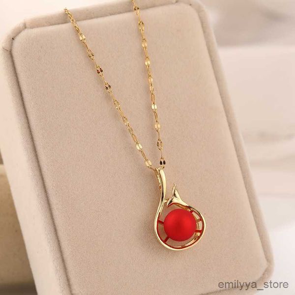 pendant necklaces style mermaid's red pearl pendant necklaces for women elegant wedding jewelry ladies stainless steel chain, Silver
pendant necklaces style mermaid's red pearl pendant necklaces for women elegant wedding jewelry ladies stainless steel chain, Silver