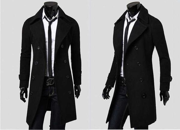 long doublebreasted features winter coats for men solid color men's jackets coats trench coat men mbgv, Black
long doublebreasted features winter coats for men solid color men's jackets coats trench coat men mbgv, Black