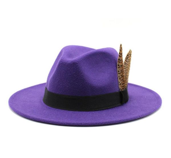 women hats solid color wide brim with band feather fedora hat winter autumn green white outdoor jazz caps gentlemen winter hats9558297, Blue;gray
women hats solid color wide brim with band feather fedora hat winter autumn green white outdoor jazz caps gentlemen winter hats9558297, Blue;gray