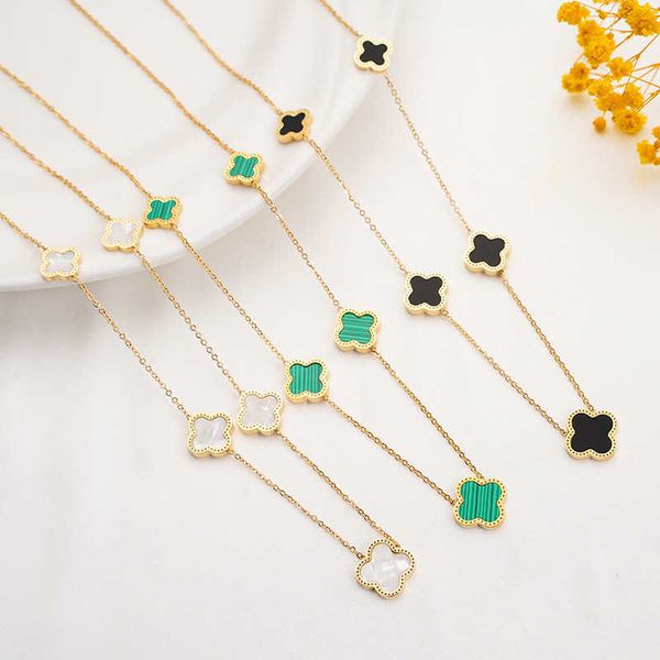 pendant necklaces strands strings selling stainless steel five flower four leaf clover necklace waterproof sweat resistant high-end and non, Silver 
pendant necklaces strands strings selling stainless steel five flower four leaf clover necklace waterproof sweat resistant high-end and non, Silver