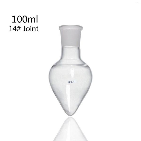 Image of 100ml Pear Shaped Boiling Flask With 14# Joint 3.3 Borosilicate Glass Heat Resistant Rotary Evaporator Flask- Pack