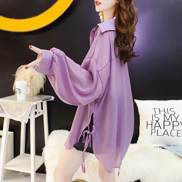 shirts houzhou summer chiffon transparent blouse puff long sleeve oversize office white purple button up shirt korean fashion cardigan
shirts houzhou summer chiffon transparent blouse puff long sleeve oversize office white purple button up shirt korean fashion cardigan