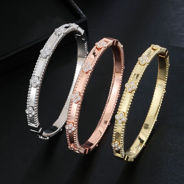 designer bracelet sweet clover bracelet gold bangle for women gold plated full crystal diamond four leaf clover braclets cuff, Black
designer bracelet sweet clover bracelet gold bangle for women gold plated full crystal diamond four leaf clover braclets cuff, Black