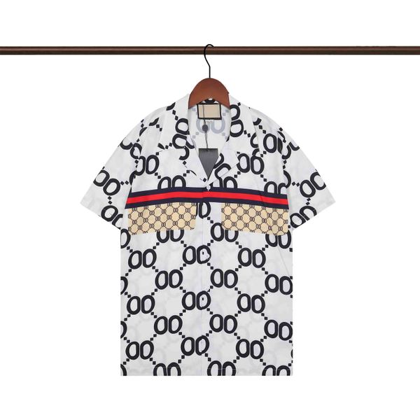 new luxury designer shirt men's fashion geometric letter printing bowling shirt hawaiian flower casual shirt men's slim fit short, White;black
new luxury designer shirt men's fashion geometric letter printing bowling shirt hawaiian flower casual shirt men's slim fit short, White;black