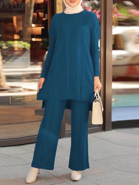 jeans zanzea women muslim suit abaya kaftan 2pcs long sleeve split hem blouse wide leg pants sets solid elegant outfit tracksuits, Blue
jeans zanzea women muslim suit abaya kaftan 2pcs long sleeve split hem blouse wide leg pants sets solid elegant outfit tracksuits, Blue