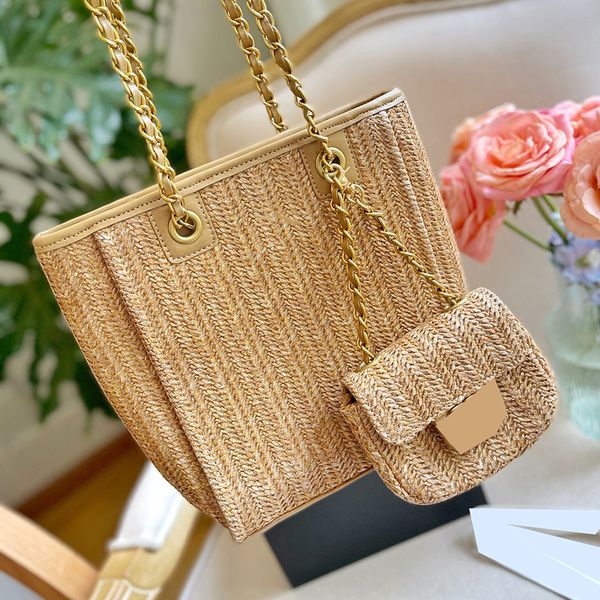 womens 2in1 raffia woven straw shopping bags with classic mini coin purse gold metal hardware matelasse chain crossbody shoulder beach holid
womens 2in1 raffia woven straw shopping bags with classic mini coin purse gold metal hardware matelasse chain crossbody shoulder beach holid