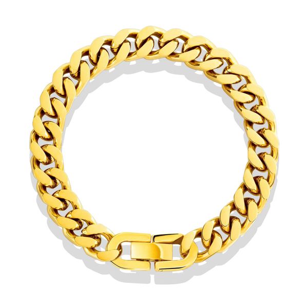 cuban bracelet with titanium plated 18k, hip-hop style men's and women's bracelet, with a special round ground jewelry buckle that, Black
cuban bracelet with titanium plated 18k, hip-hop style men's and women's bracelet, with a special round ground jewelry buckle that, Black