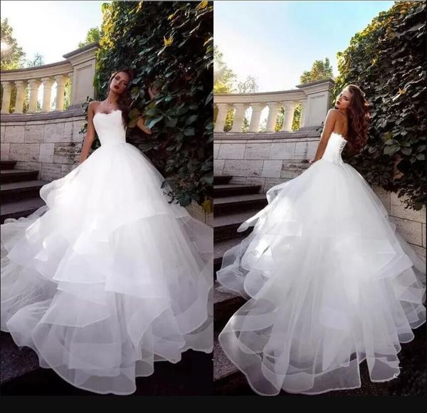 latest strapless ball gown wedding dresses ruched tulle sweep train corset lace-up back simple bridal gowns custom made vestidos de novia, White
latest strapless ball gown wedding dresses ruched tulle sweep train corset lace-up back simple bridal gowns custom made vestidos de novia, White