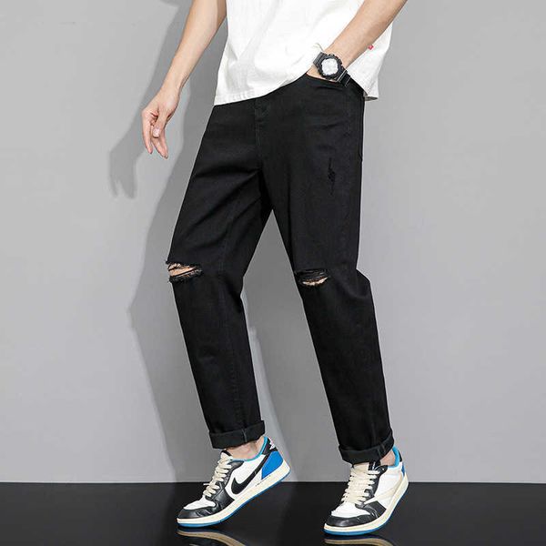 summer distressed black jeans loose fitting student versatile straight leg pants high street casual scraped long pants trend, Blue
summer distressed black jeans loose fitting student versatile straight leg pants high street casual scraped long pants trend, Blue