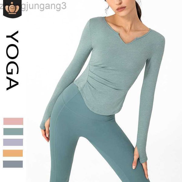 designer t shirt alo yoga long sleeve new slim fit waist show v-neck running t-shirt wearing elastic finger sleeves tight pleated fitness su, White
designer t shirt alo yoga long sleeve new slim fit waist show v-neck running t-shirt wearing elastic finger sleeves tight pleated fitness su, White
