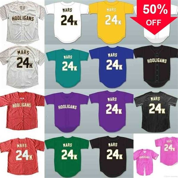 xflsp glac202 hooligans bruno mars 24 k bianco awards gessato baseball jersey di ritorno al passato per gli uomini stripe cucito button down, Black
xflsp glac202 hooligans bruno mars 24 k bianco awards gessato baseball jersey di ritorno al passato per gli uomini stripe cucito button down, Black