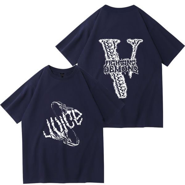 vlone designer tees shirt crew neck tshirt chao brand angel letter direct spray printing short sleeve t-shirt palm tree net red youth spring, White;black