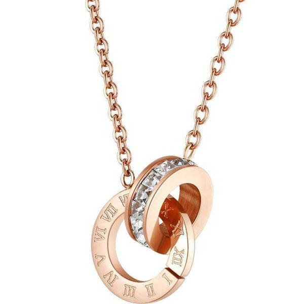 pendant necklaces strands strings tiktok rolled titanium steel rome double ring without color chain plated 18k rose gold necklace, Silver
pendant necklaces strands strings tiktok rolled titanium steel rome double ring without color chain plated 18k rose gold necklace, Silver