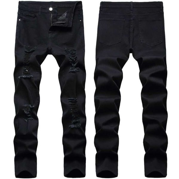 mens jeans retro black pants stretch hole ripped slim fit fashion casual denim trousers, Blue
mens jeans retro black pants stretch hole ripped slim fit fashion casual denim trousers, Blue