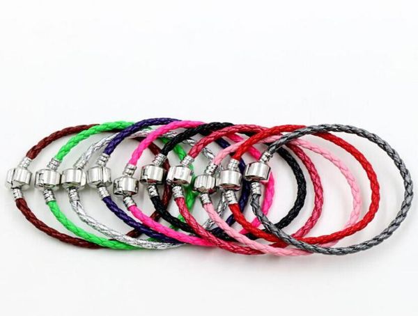 single 925 silver clasp leather beaded strands bracelets chains for pandora bracelets 17cm 19cm 21cm 20pcslot 57colors bracelet f3705984, Black
single 925 silver clasp leather beaded strands bracelets chains for pandora bracelets 17cm 19cm 21cm 20pcslot 57colors bracelet f3705984, Black
