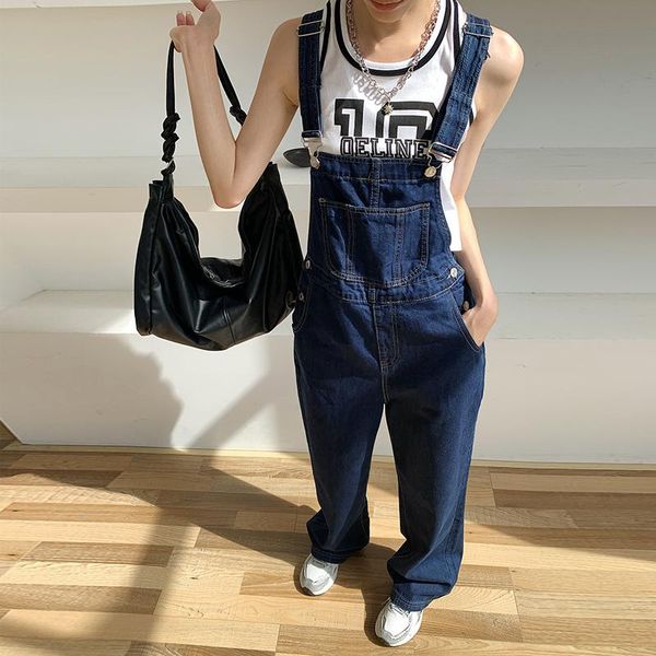 pants y2k retro dark blue overalls jeans for women's korean fashion denim romper jumpsuit summer loose size high street baggy trousers, Black
pants y2k retro dark blue overalls jeans for women's korean fashion denim romper jumpsuit summer loose size high street baggy trousers, Black