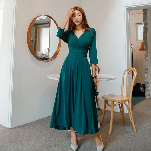 dresses vneck basic long midi dress women long sleeve bow belt spring party dress aline elegant office dress lady vintage korean b337, Black;gray
dresses vneck basic long midi dress women long sleeve bow belt spring party dress aline elegant office dress lady vintage korean b337, Black;gray