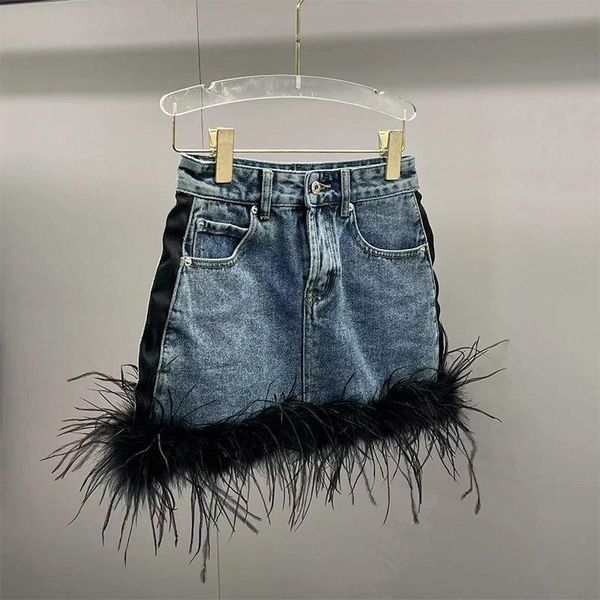 dresses 2023 new fashion spring summer feather retro denim skirt high waist slim personality jeans korean fashion clothing j260, White;black
dresses 2023 new fashion spring summer feather retro denim skirt high waist slim personality jeans korean fashion clothing j260, White;black