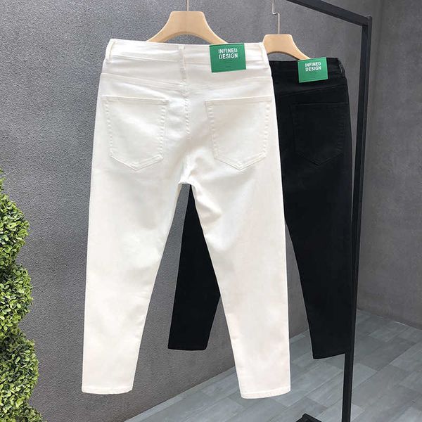 solid color jeans men's trendy slim fitting small foot cropped pants men's spirit boy white casual pants men, Blue
solid color jeans men's trendy slim fitting small foot cropped pants men's spirit boy white casual pants men, Blue