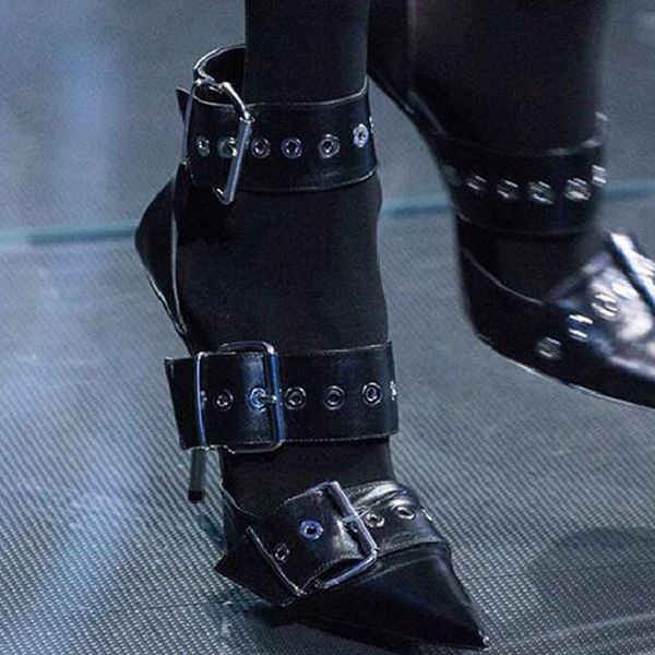 new stiletto high heels sandals women buckle pointed toe sandals for woman punk gothic party shoes woman sandalias de mujer, Black
new stiletto high heels sandals women buckle pointed toe sandals for woman punk gothic party shoes woman sandalias de mujer, Black