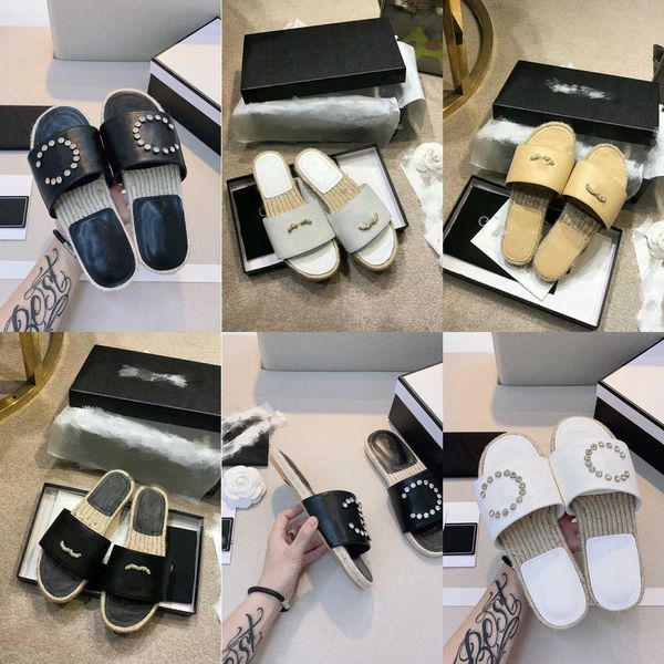 2023 cord platform leather slippers pearls c diamond buckle flats women sandals summer shoes mules loafers low slides straw bottom hemp rope, Black
2023 cord platform leather slippers pearls c diamond buckle flats women sandals summer shoes mules loafers low slides straw bottom hemp rope, Black